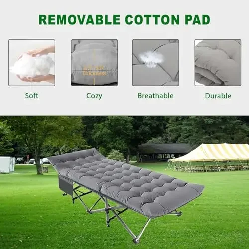 Office Furniture Removal - Cement Gray Portable Folding Camping Cot