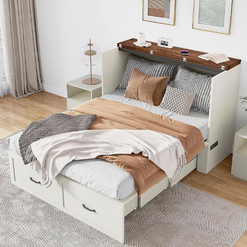 Office Storage Cabinet - Murphy Chest Bed with Desk and