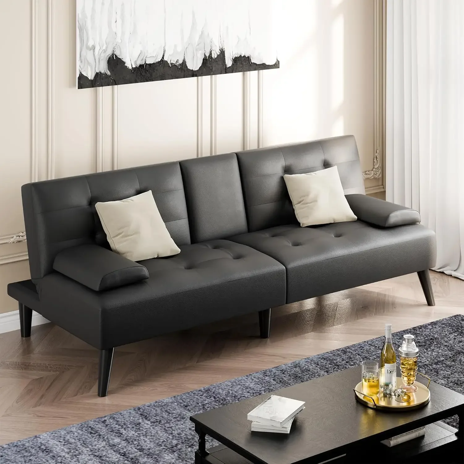 Office Furniture Removal - Futon Sofa Bed, Leather Foldable Couch,