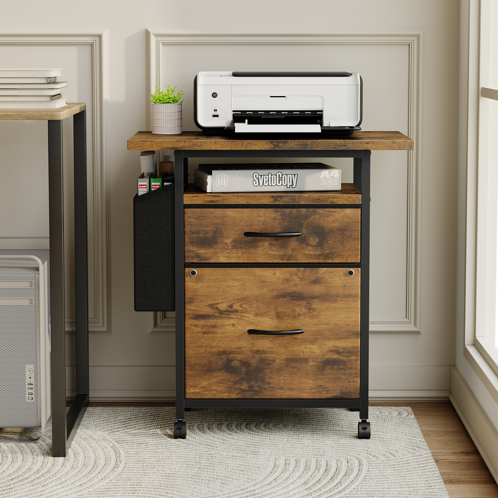 JHK Mobile File Cabinet with 2 - Office Furniture Dimensions recension och pris