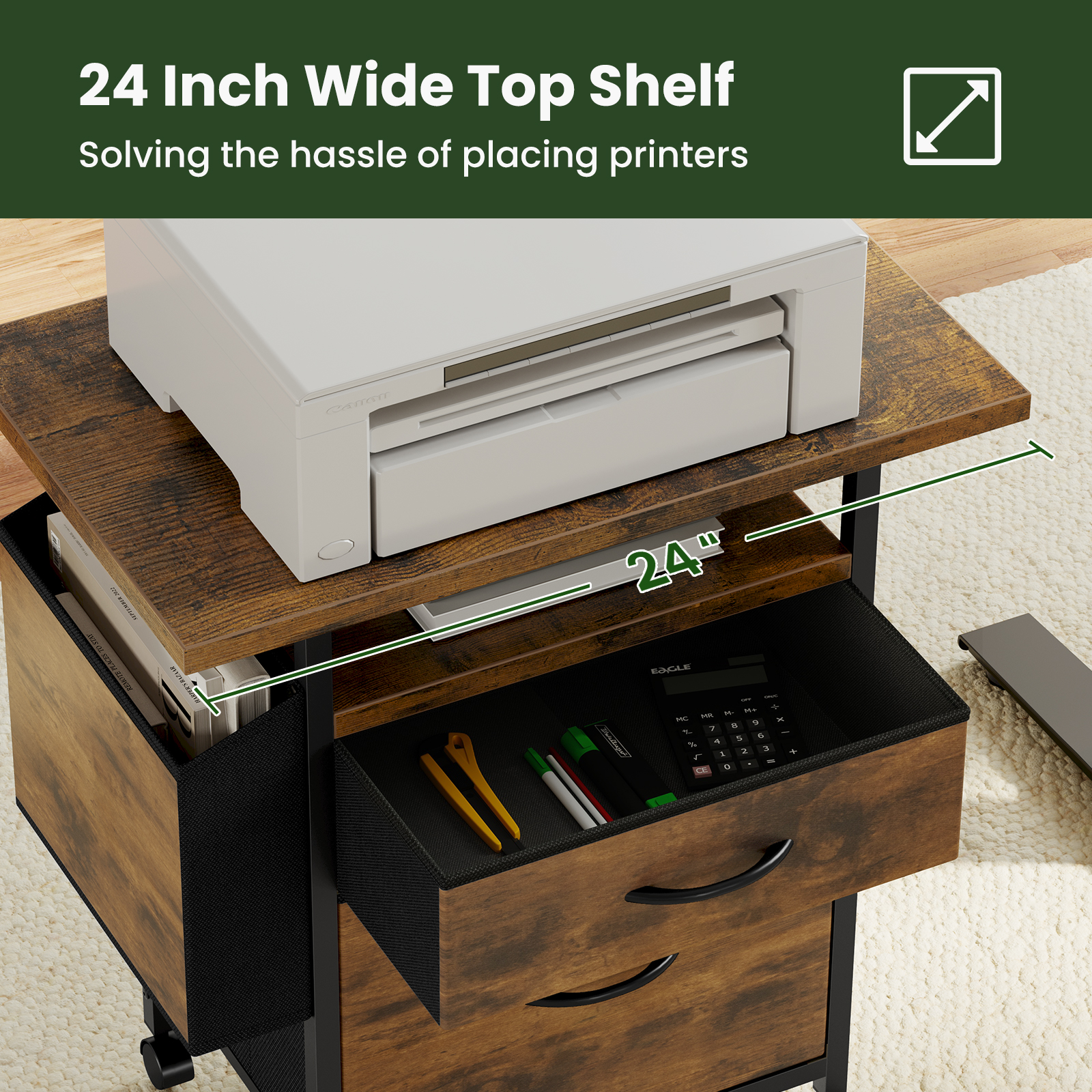 JHK Mobile File Cabinet with 2 - Office Furniture Dimensions recension och pris