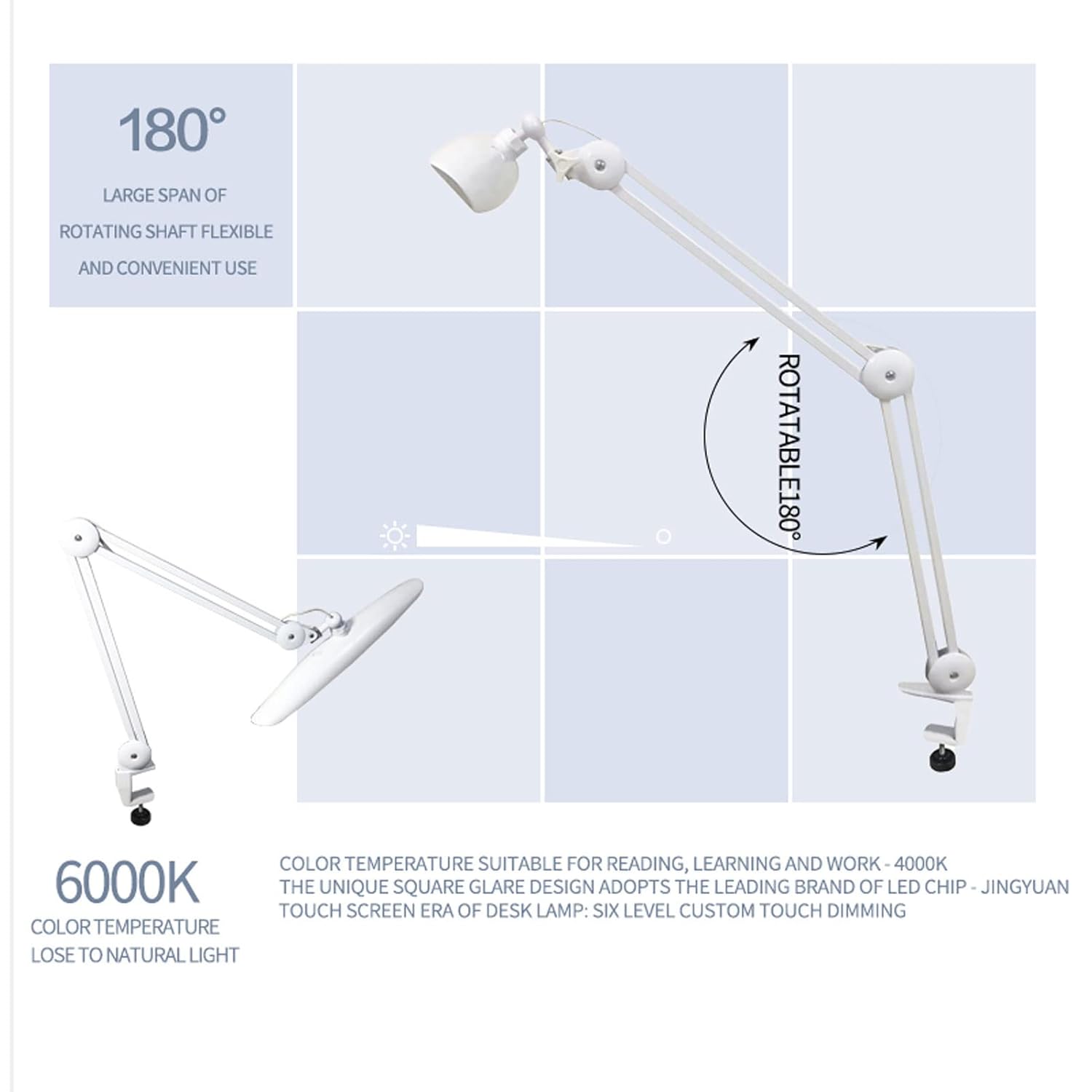 24W LED Desk Lamp with Clam 19 - Office Furniture Table recension och pris