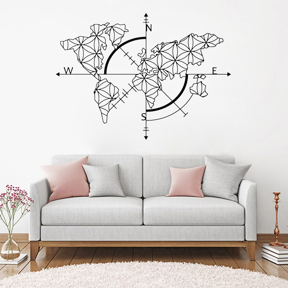 World Map Art Wall Decal World - Office Furniture Removal recension och pris