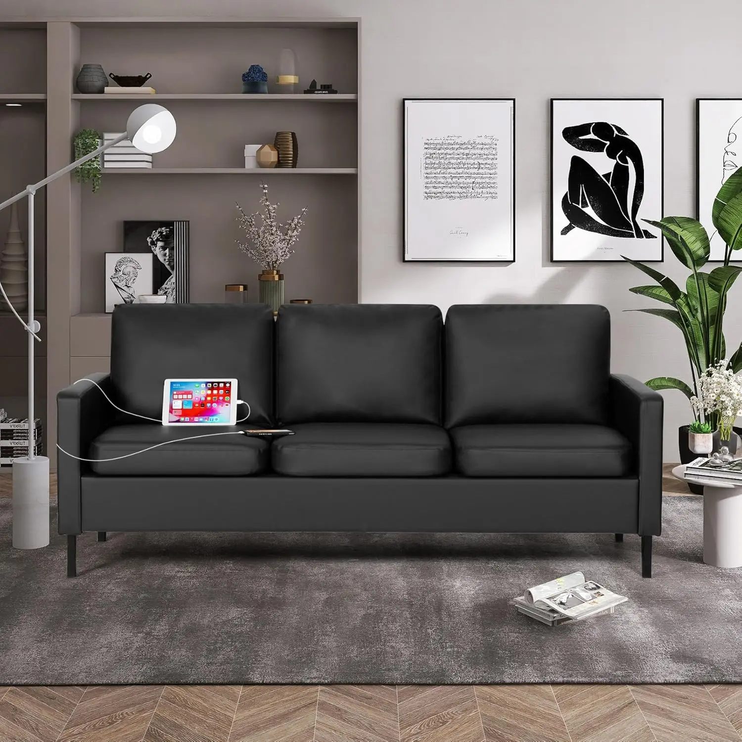 Modern Comfy Couch with  USB,  - Office Furniture Dimensions recension och pris