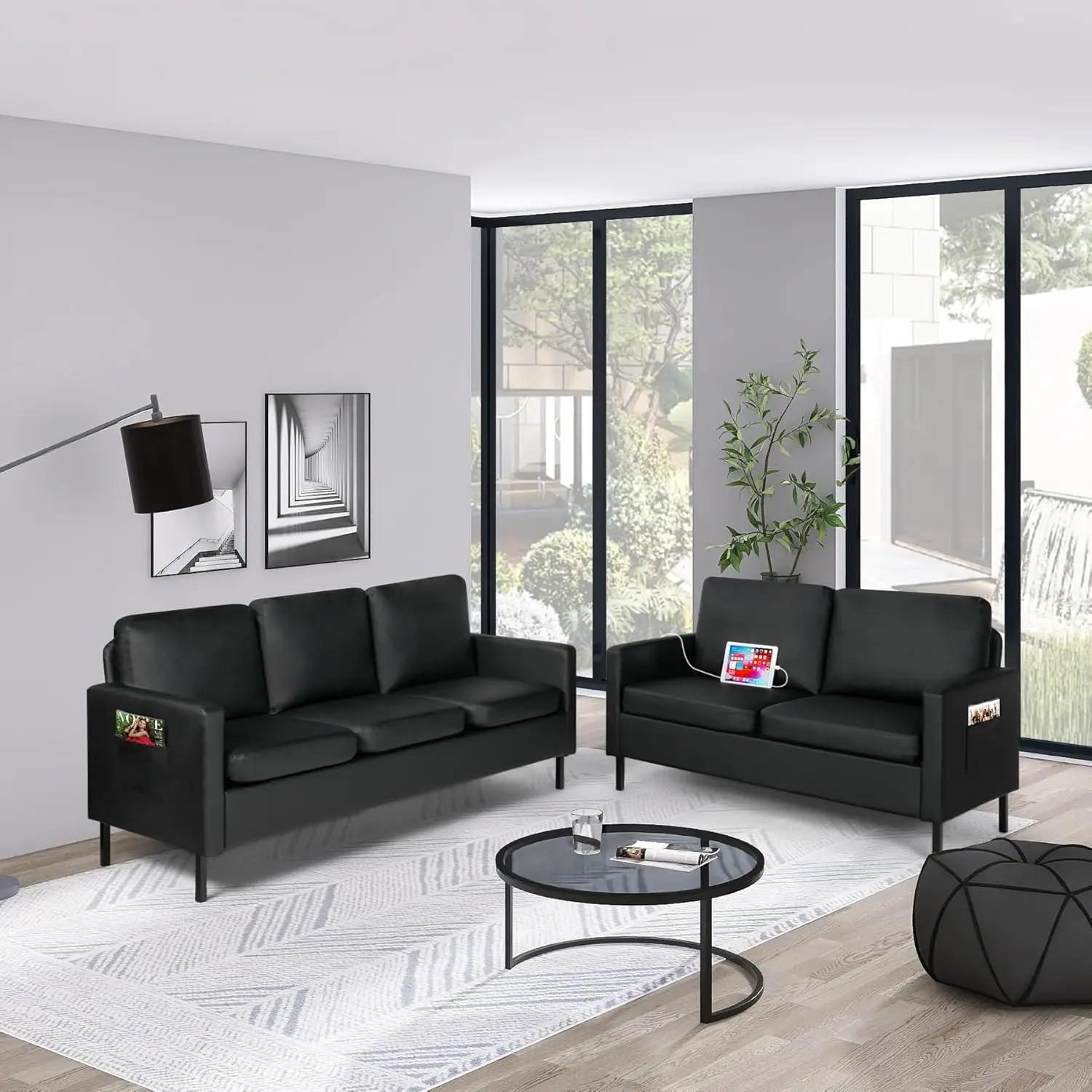 Modern Comfy Couch with  USB,  - Office Furniture Dimensions recension och pris