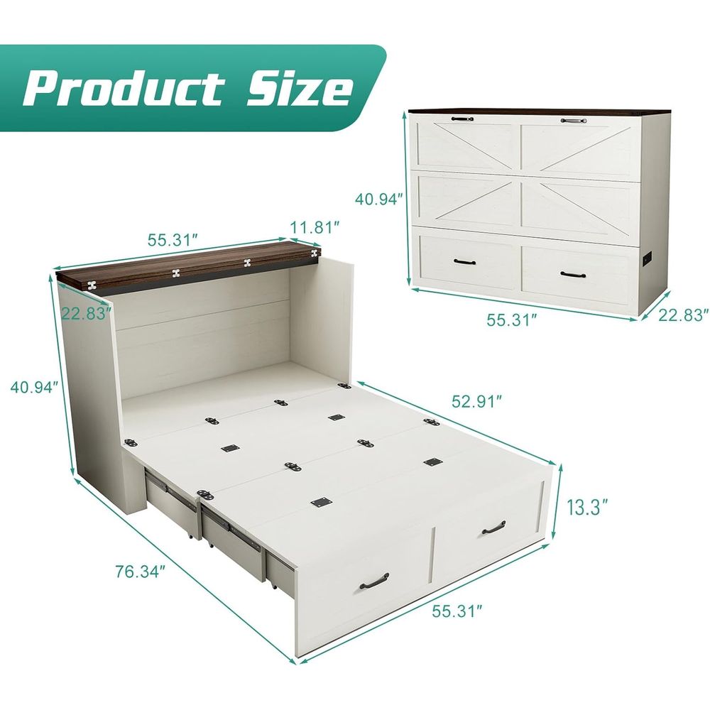 Murphy Chest Bed with Desk and - Office Storage Cabinet recension och pris