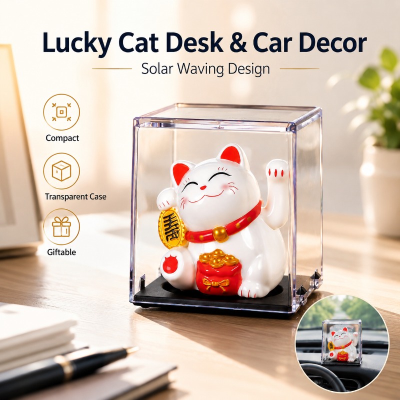 Mini Solar Lucky Cat Waving Ar - Cubicle Shelf Organizer recension och pris