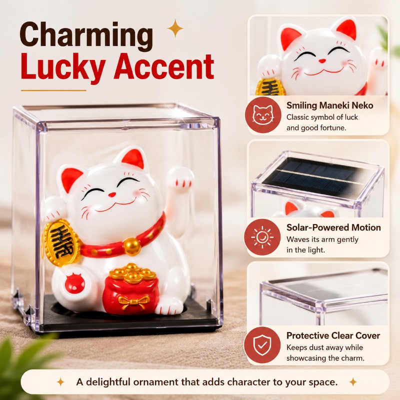 Mini Solar Lucky Cat Waving Ar - Cubicle Shelf Organizer recension och pris
