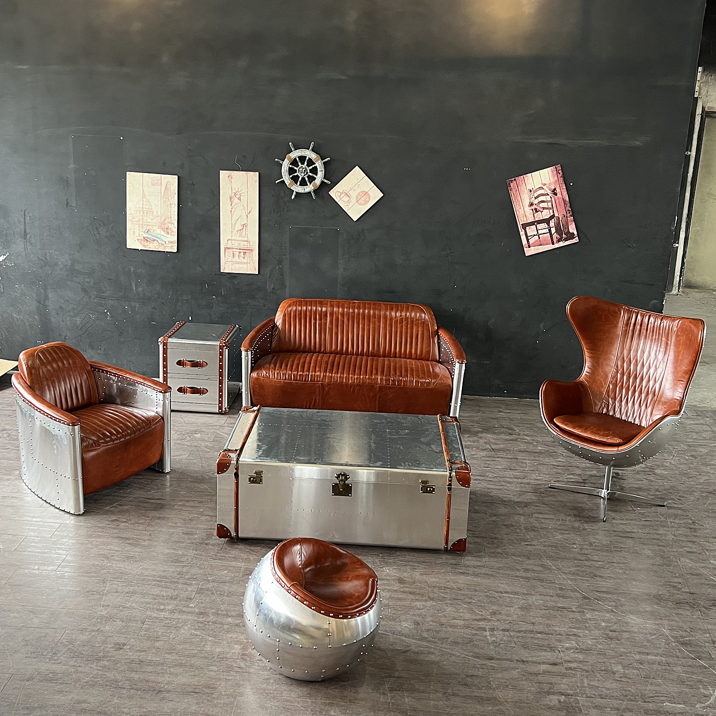 Vintage industrial leather dur - Office Furniture Loft recension och pris