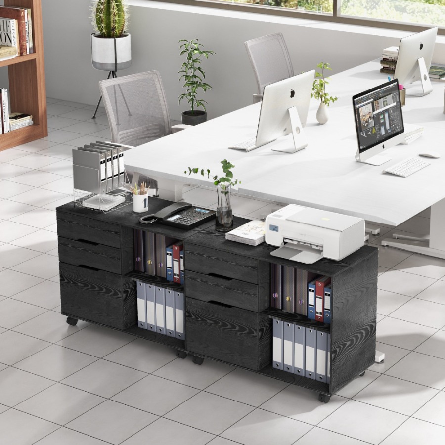 3 Drawer File Cabinet with Whe - Office Storage Cabinet recension och pris