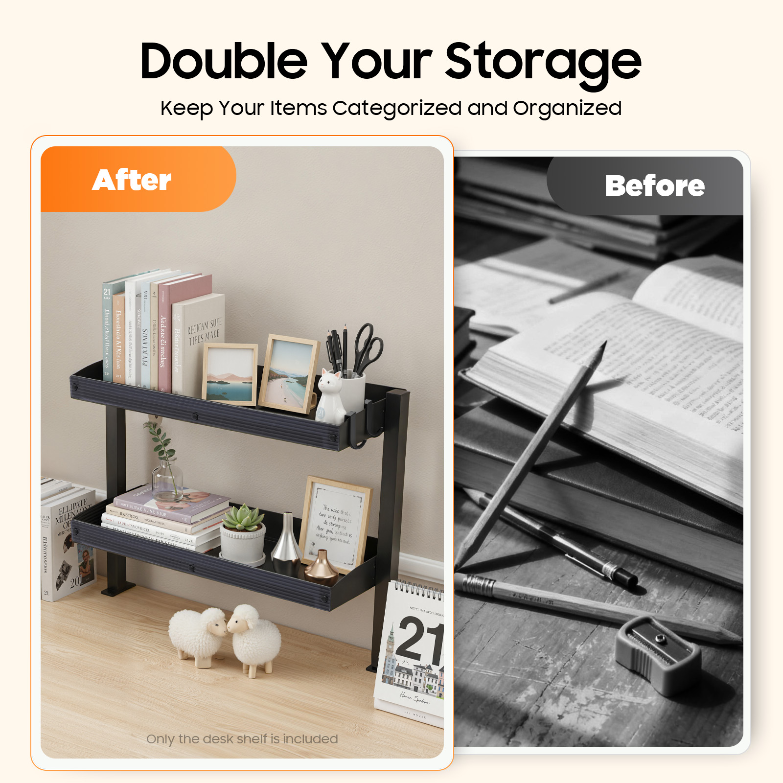 Clamp-on Desk Shelf,Desktop or - Cubicle Shelf Organizer recension och pris