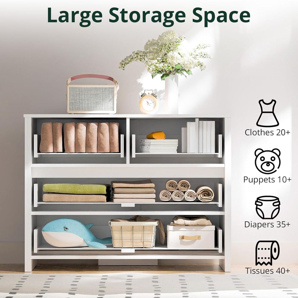40-inch Wide 4-Drawer White Wo - Office Storage Cabinet recension och pris