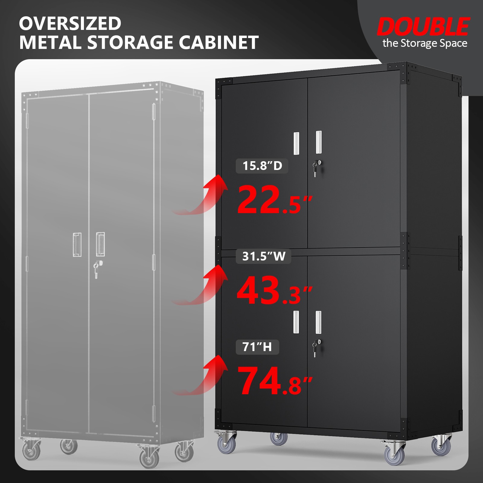 4-Door Garage Cabinet with Adj - Office Storage Cabinet recension och pris