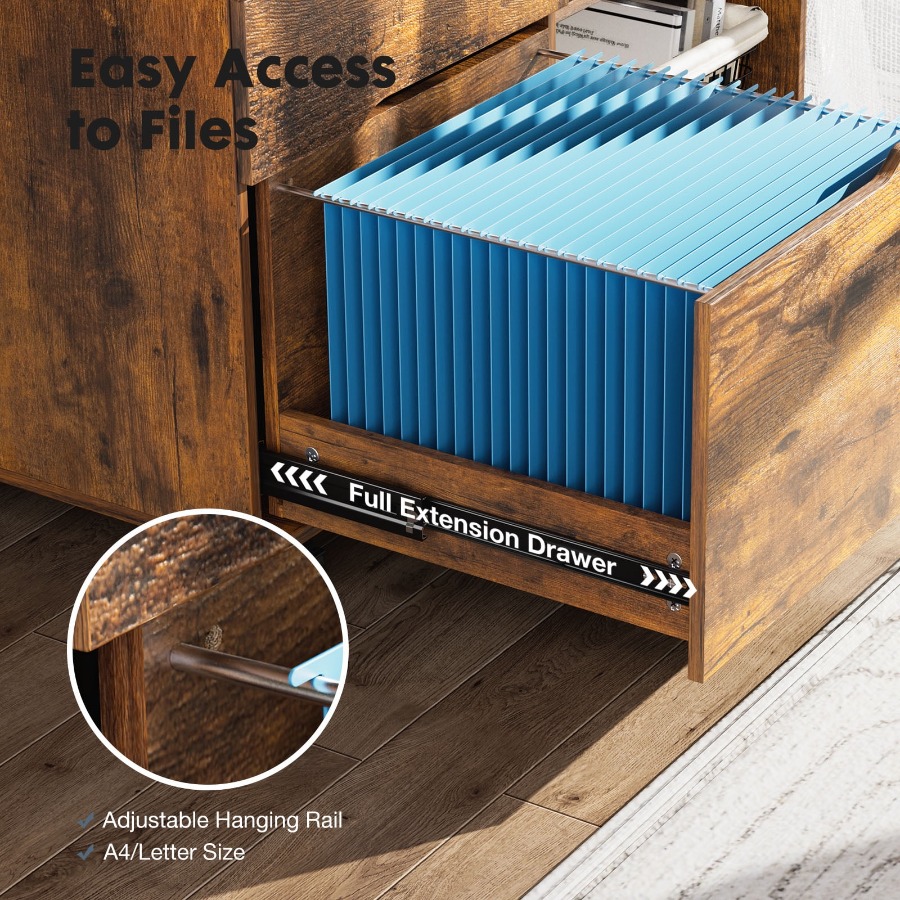 3 Drawer File Cabinet with Whe - Office Storage Cabinet recension och pris