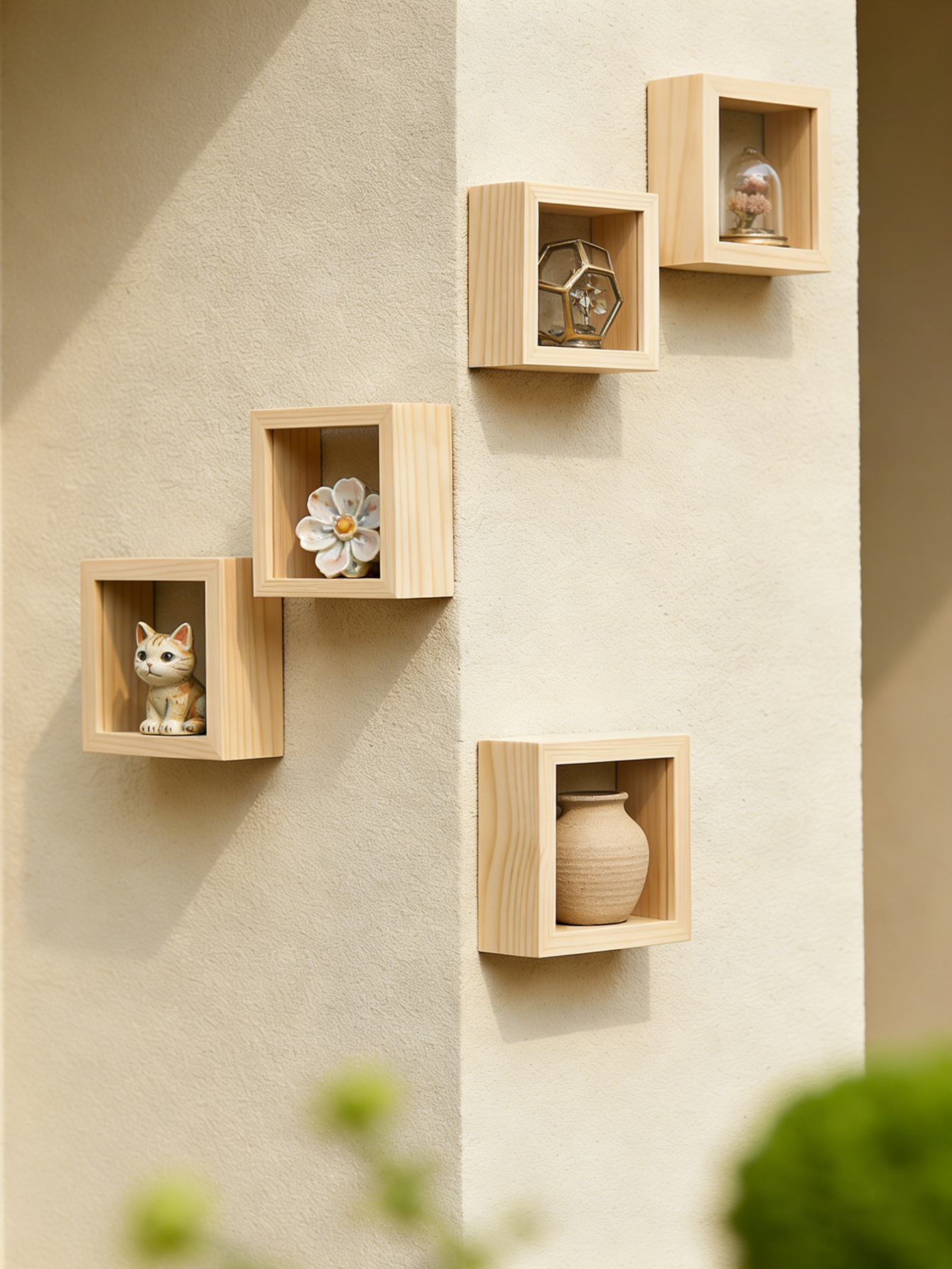 Wooden Cube Wall Shelves Mini  - Cubicle Shelf Organizer recension och pris