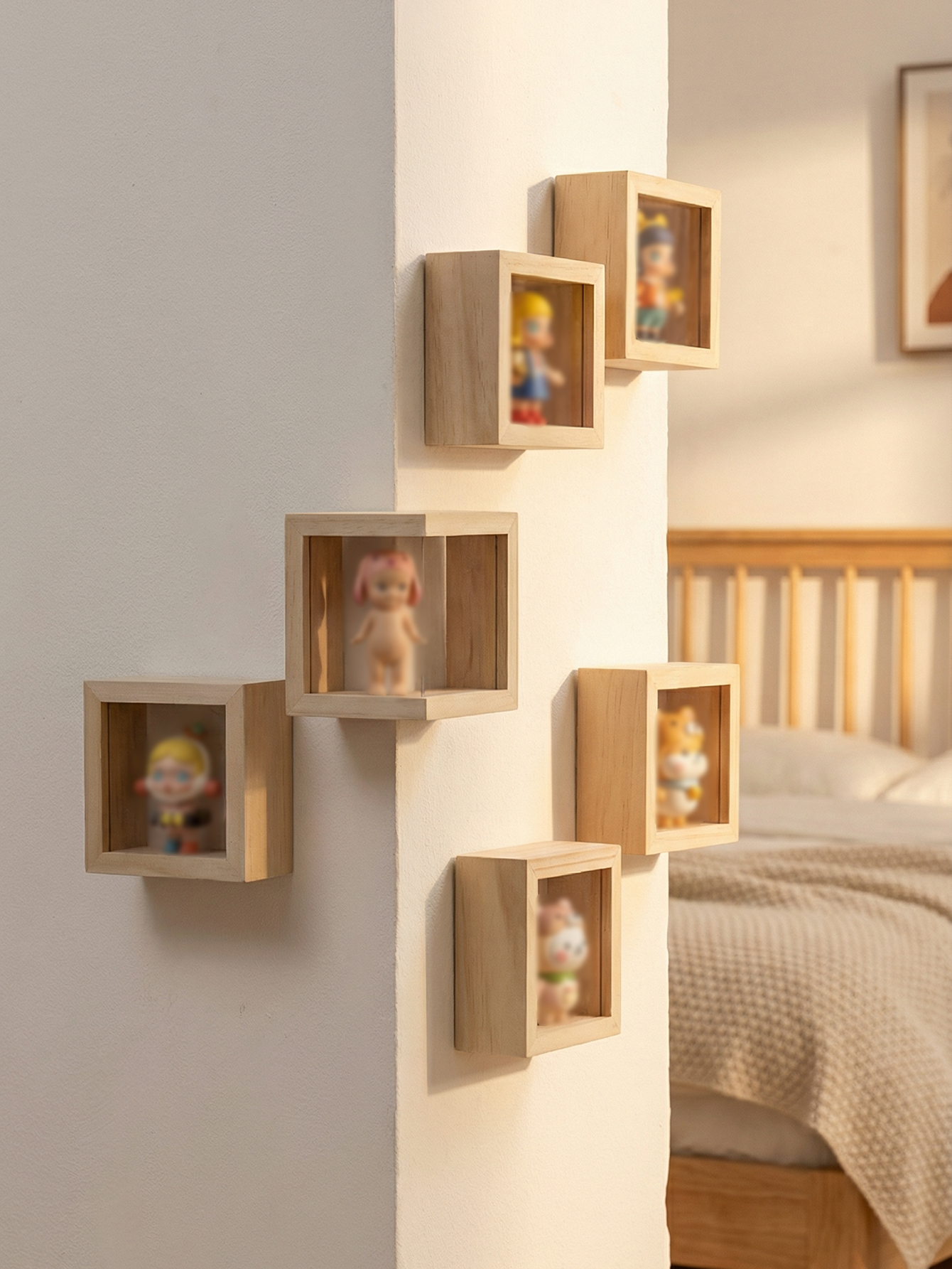 Wooden Cube Wall Shelves Mini  - Cubicle Shelf Organizer recension och pris