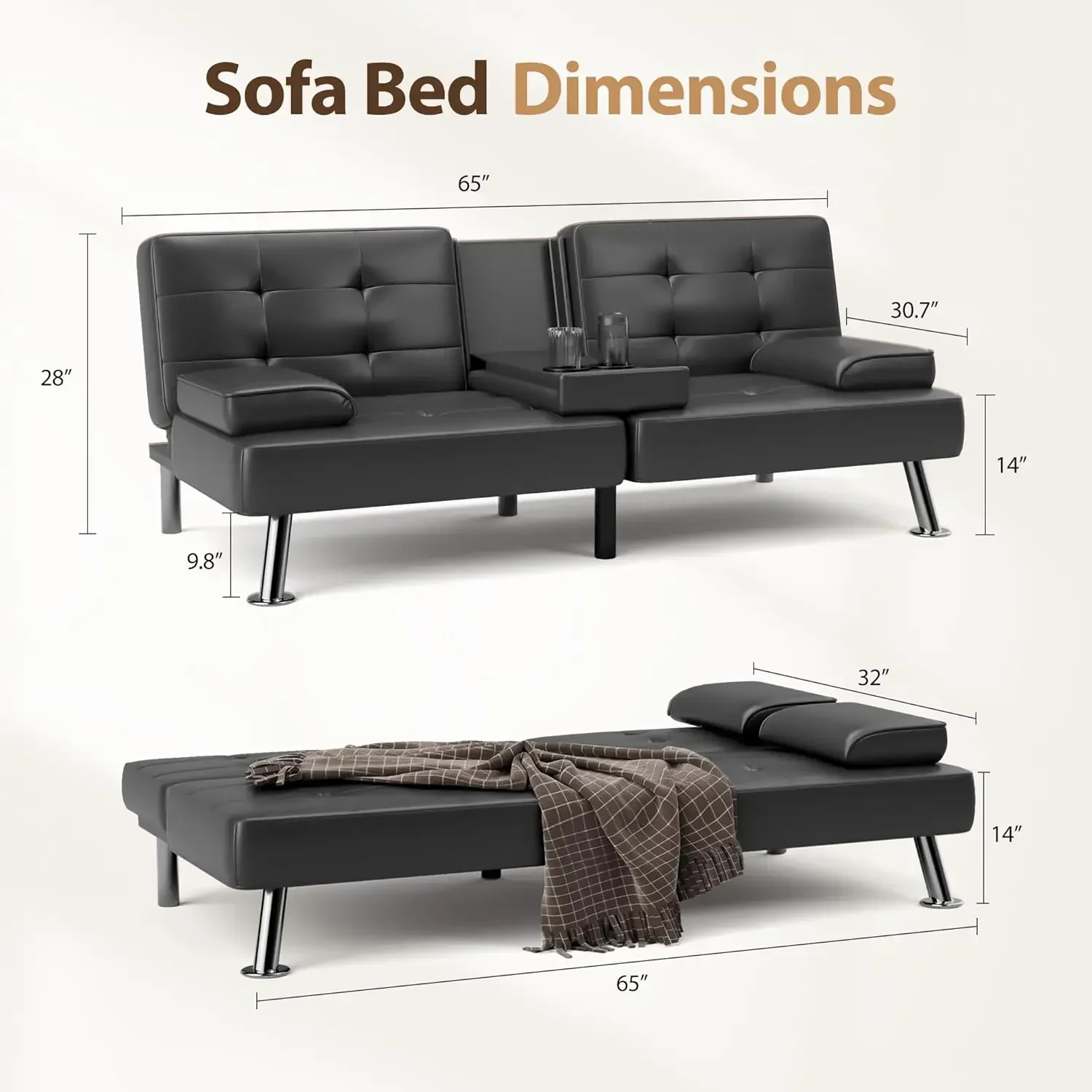 Convertible Folding Futon Sofa - Office Furniture Removal recension och pris