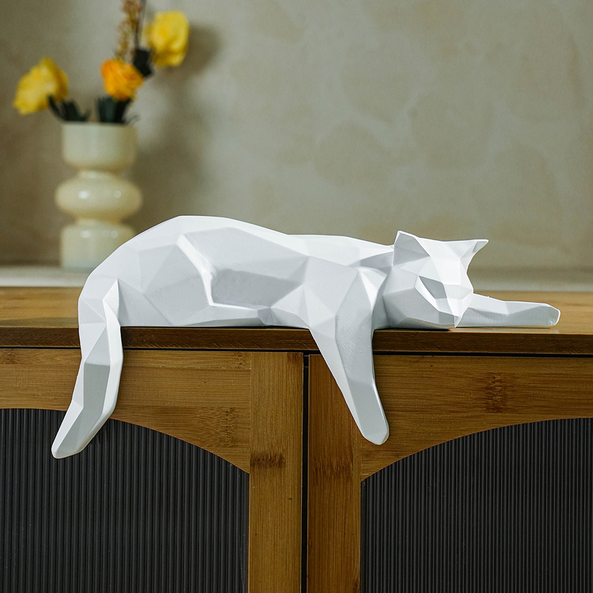 White Black Cat Statue - Geome - Cubicle Shelf Organizer recension och pris