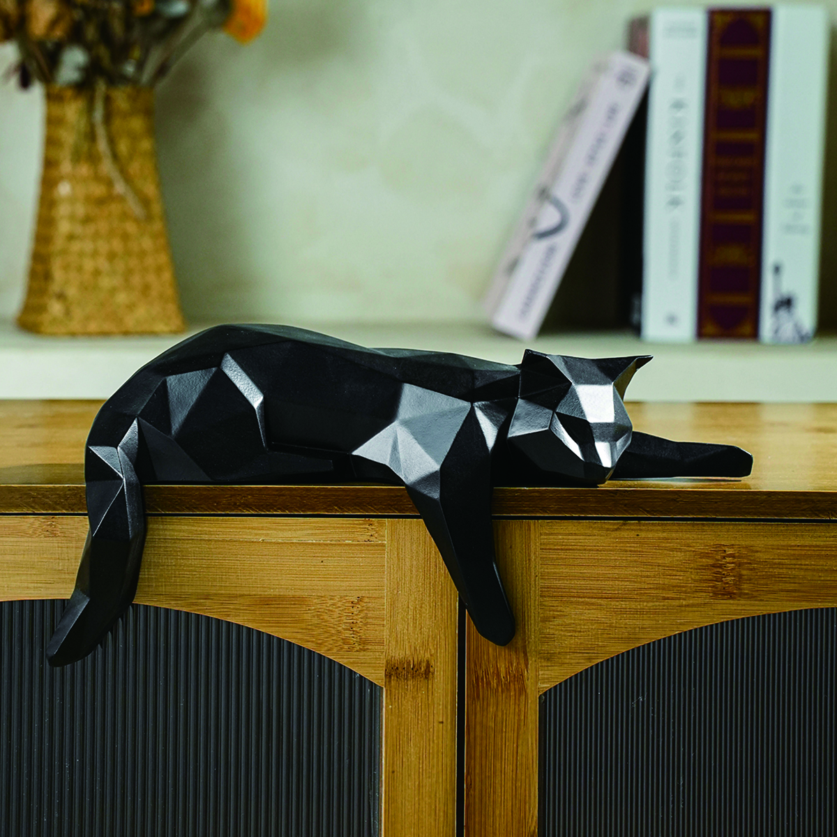 White Black Cat Statue - Geome - Cubicle Shelf Organizer recension och pris